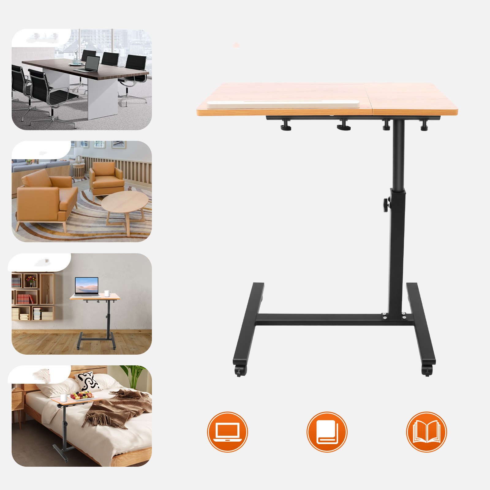 Desk Setup Pc - โต๊ะแล็ปท็อปแบบพกพา ปรับได้ 360 องศา ° ขาตั้งคอมพิวเตอร์แบบหมุนได้,