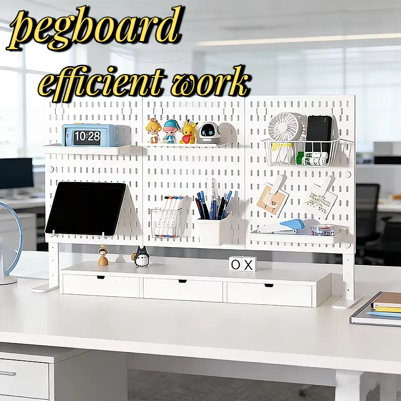 Desk Setup Room - แผ่นเพ็กบอร์ด PP ขนาด 30×30 ซม. พร้อมขาตั้งและที่ยึดแบบหนีบ