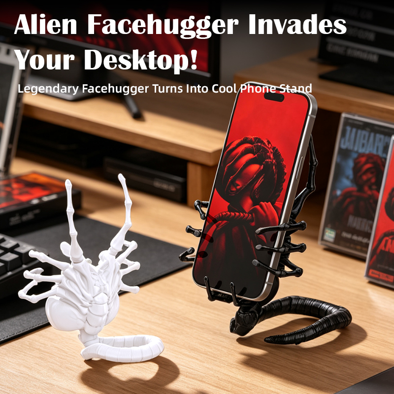 Xiaomi Desk Setup - ขาตั้งโทรศัพท์แนวไซไฟ รองรับสมาร์ทโฟนขนาดใหญ่ พร้อมที่จับคอและแขนที่มั่นคง ฐานตั้งที่มั่นคง ตกแต่งโต๊ะทำงาน เหมาะสำหรับการตั้งค่าเล่นเกม