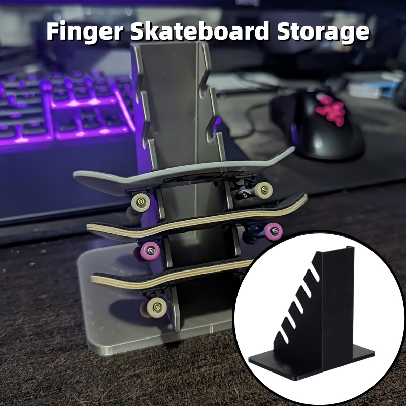 Desk Setup Shelves - ชั้นวางฟิงเกอร์สเก็ตบอร์ด 1 ชิ้น ชั้นวางของบนโต๊ะสำหรับเก็บฟิงเกอร์สเก็ตบอร์ด อุปกรณ์ตกแต่งบ้าน ชั้นวางของตกแต่ง