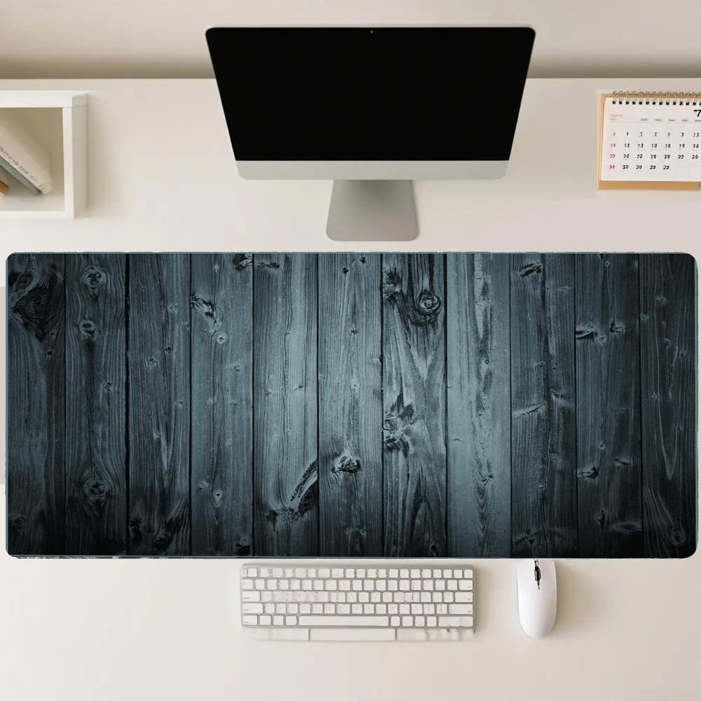 Desk Setup Black And Wood - แผ่นรองเมาส์ไม้สีดำ อุปกรณ์ตกแต่งโต๊ะทำงาน แผ่นรองโต๊ะสำหรับเล่นเกม อุปกรณ์ตกแต่งโต๊ะ แผ่นรองเมาส์แบบยาว พรมตกแต่งสำนักงาน