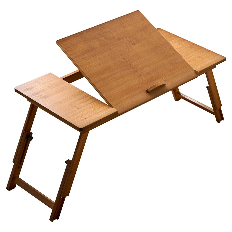 Desk Setup Maker - โต๊ะวางแล็ปท็อปแบบพับได้ ไม้ไผ่ ปรับระดับได้ สไตล์มินิมอล โต๊ะคอมพิวเตอร์ โต๊ะข้างเตียง