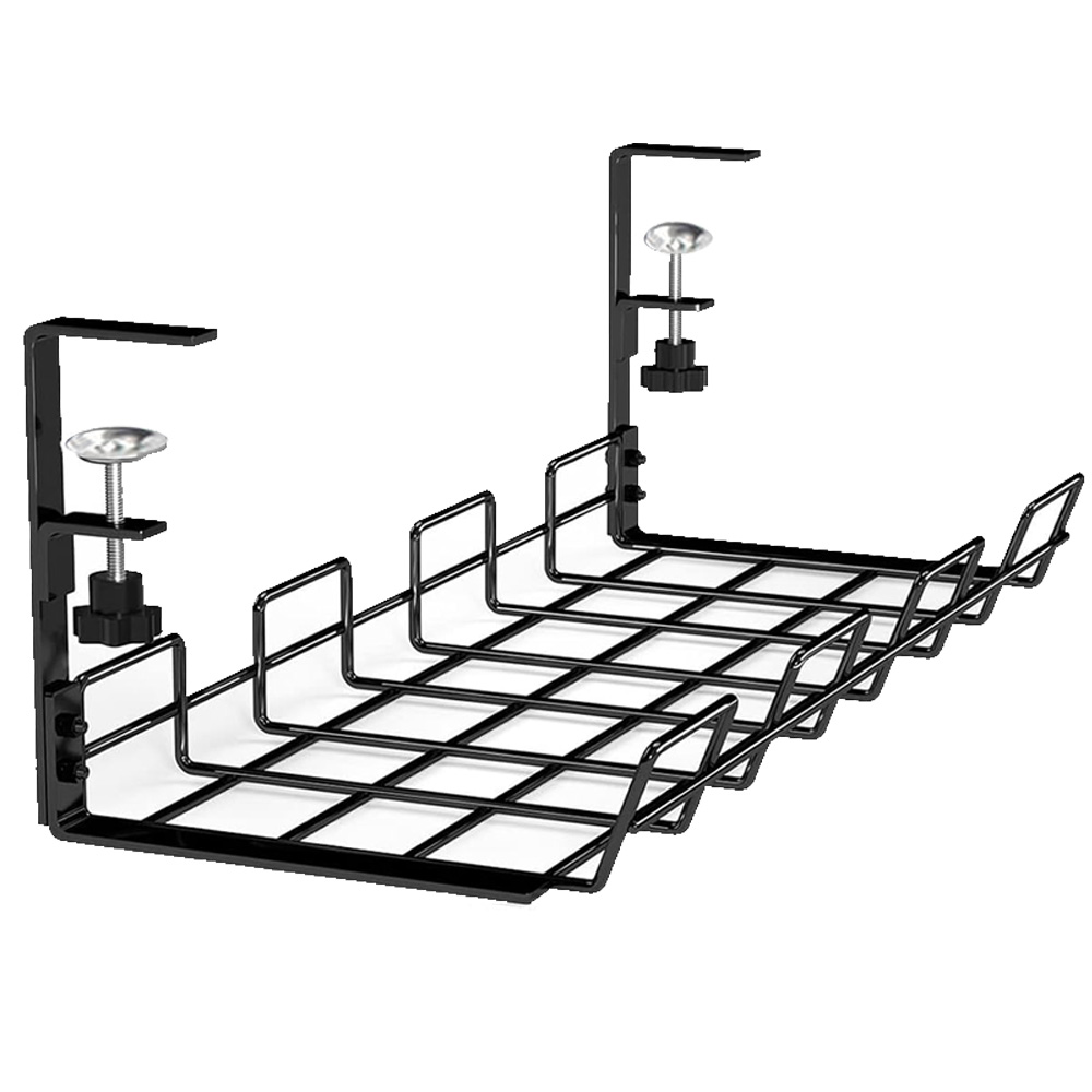 Desk Setup Shelves - กล่องจัดการสายเคเบิลใต้โต๊ะ CABLE Organizer ชั้นวางของโต๊ะการจัดการสายไฟถาดสายเคเบิลใต้โต๊ะไม่มีสว่านชั้นวางโลหะสําหรับ