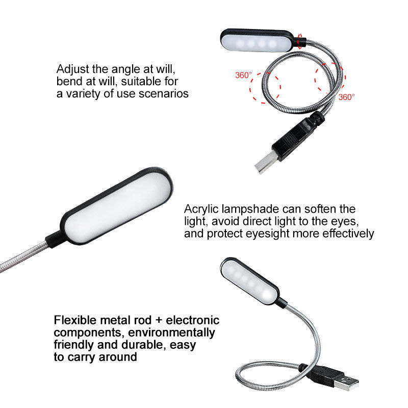 MINI 4 LED โคมไฟหนังสือแบบพกพา - Desk Setup Maker บทวิจารณ์และราคา