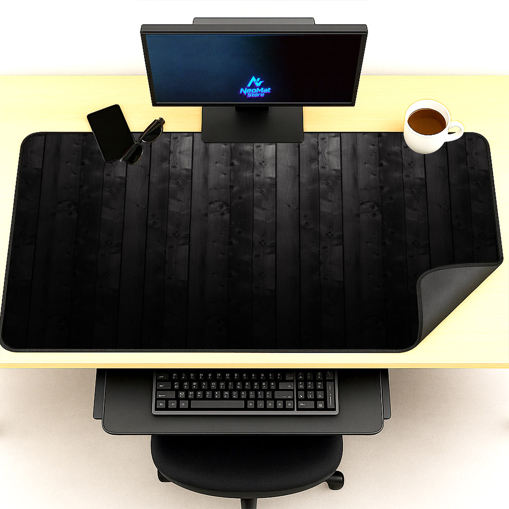 แผ่นรองเมาส์ขนาดใหญ่ 2000x1000 - Desk Setup Black And Wood บทวิจารณ์และราคา