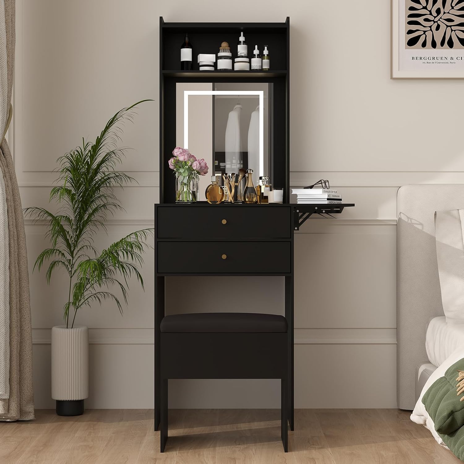 ชุดโต๊ะเครื่องแป้งสีดำขนาดเล็ก - Desk Setup Black And Wood บทวิจารณ์และราคา
