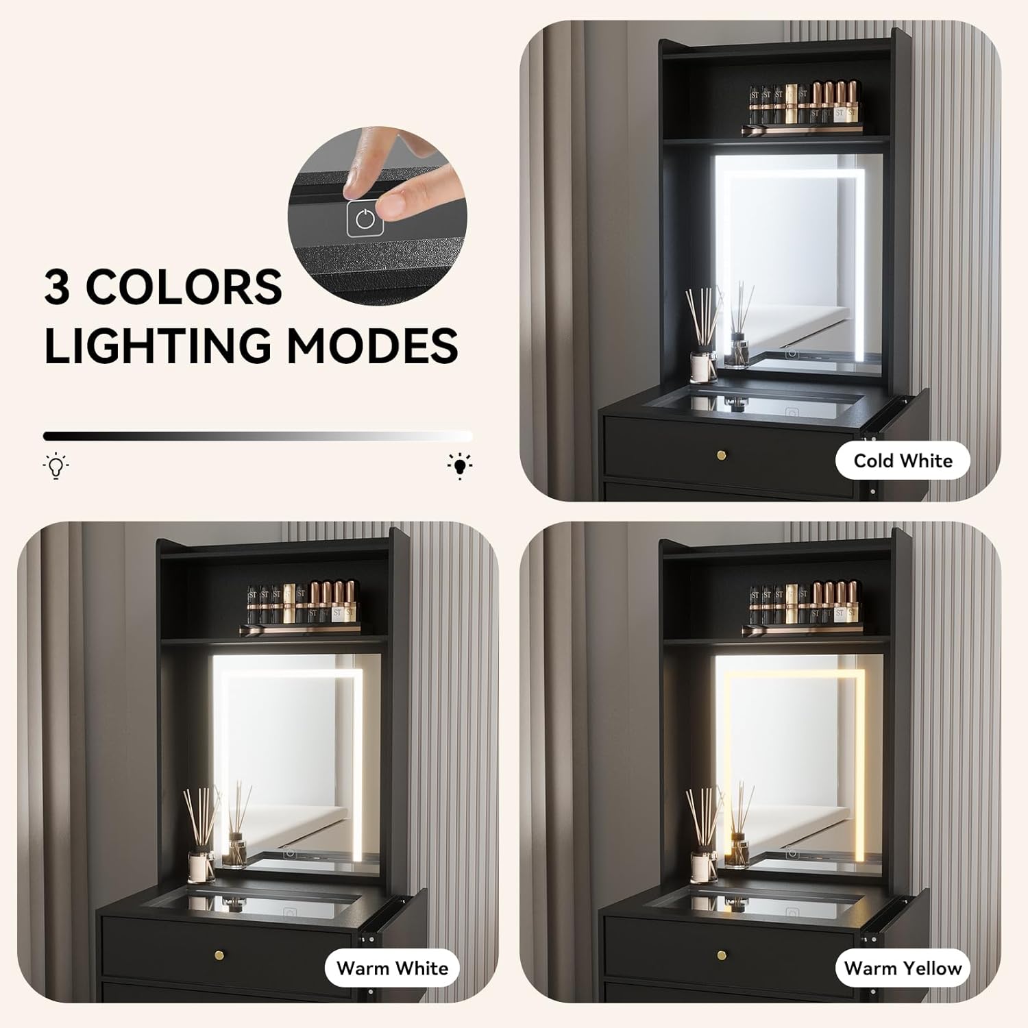 ชุดโต๊ะเครื่องแป้งสีดำขนาดเล็ก - Desk Setup Black And Wood บทวิจารณ์และราคา