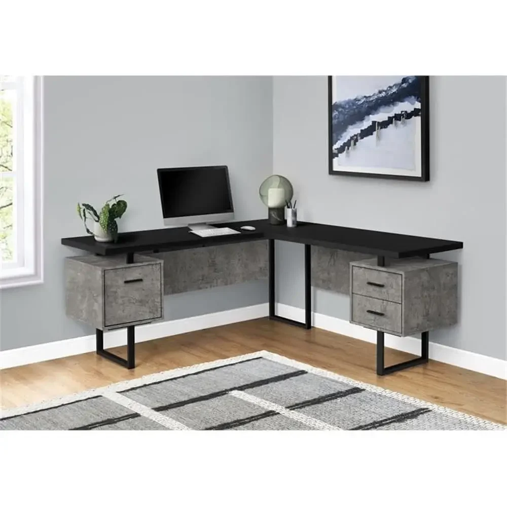 โต๊ะคอมพิวเตอร์รูปตัว L ขนาด 7 - Desk Setup Black And Wood บทวิจารณ์และราคา