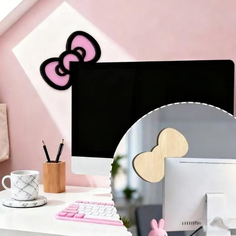 โบว์ไม้ตกแต่งหน้าจอ 1/2 ชิ้น น - Desk Setup Pc บทวิจารณ์และราคา