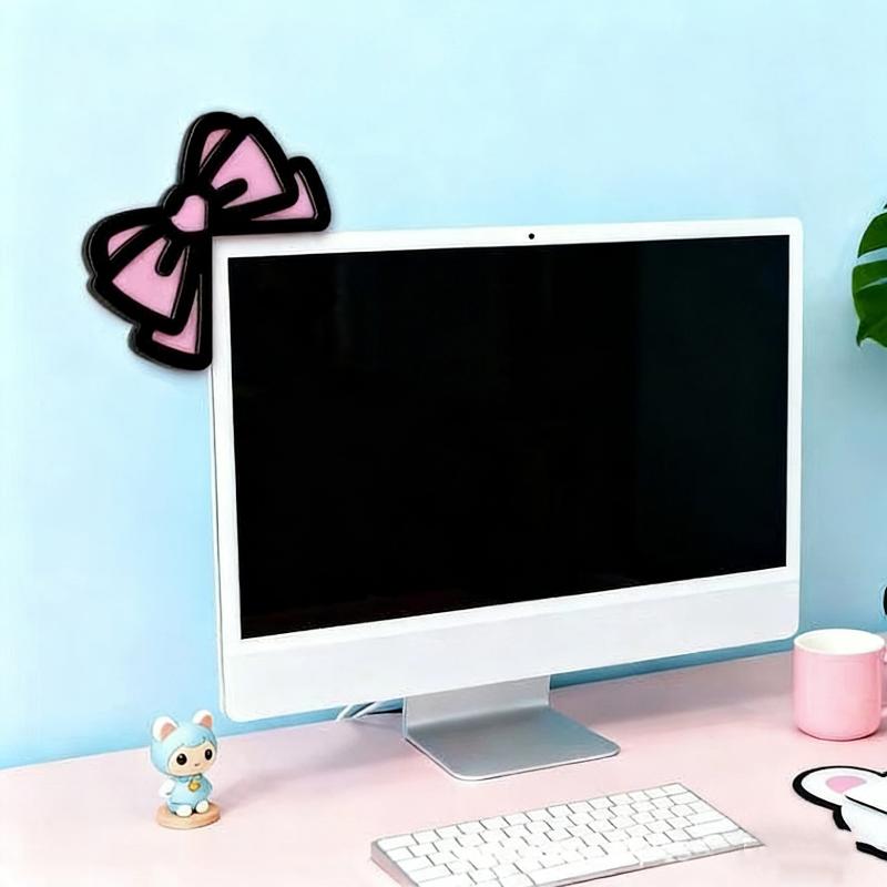 โบว์ไม้ตกแต่งหน้าจอ 1/2 ชิ้น น - Desk Setup Pc บทวิจารณ์และราคา