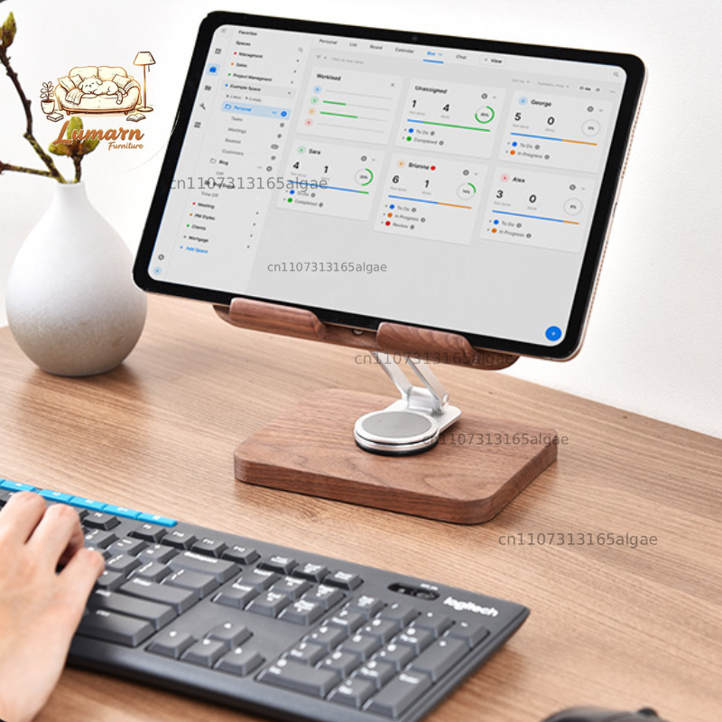 ขาตั้ง iPad ไม้แบล็ควอลนัท หมุ - Desk Setup Black And Wood บทวิจารณ์และราคา