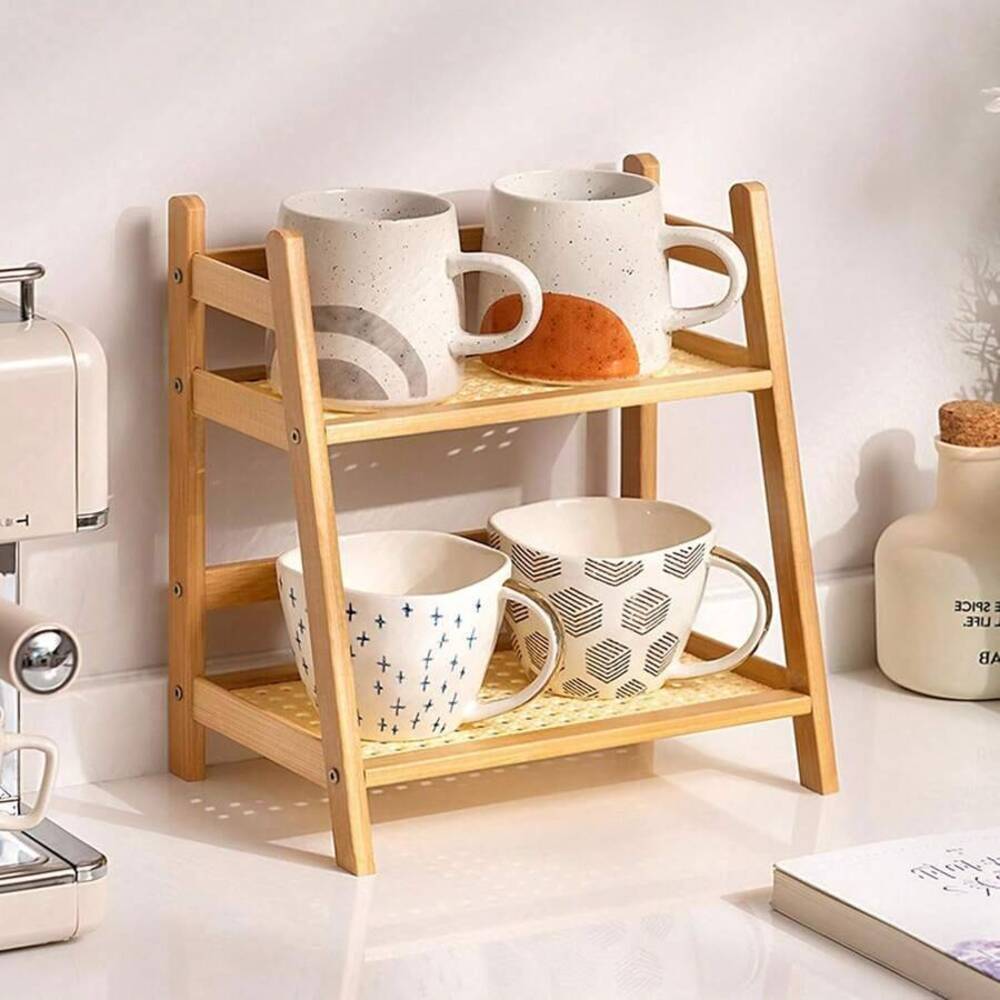 ชั้นวางของบนเคาน์เตอร์ไม้ไผ่ 2 - Desk Setup Shelves บทวิจารณ์และราคา
