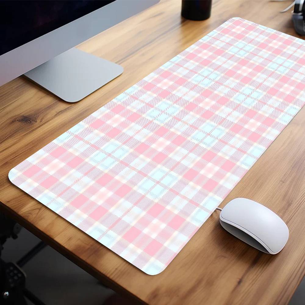 Plaid Pattern Mouse Pad Large  - Yellow Desk Setup บทวิจารณ์และราคา