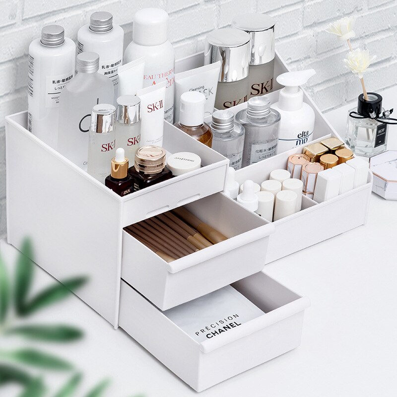 กล่องเก็บเครื่องสำอางพลาสติกสี - Desk Setup Shelves บทวิจารณ์และราคา