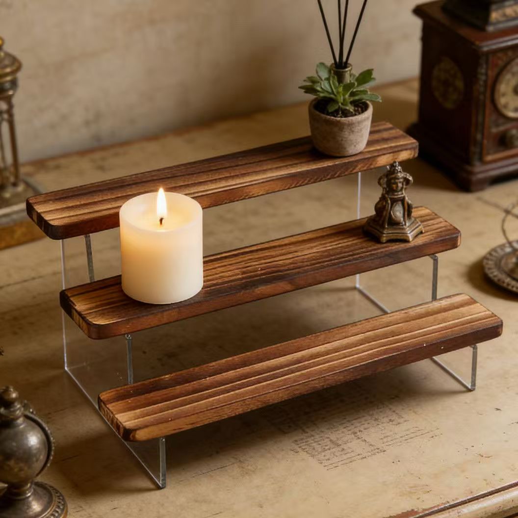 ชั้นวางของอะคริลิคแบบขั้นบันได - Desk Setup Shelves บทวิจารณ์และราคา