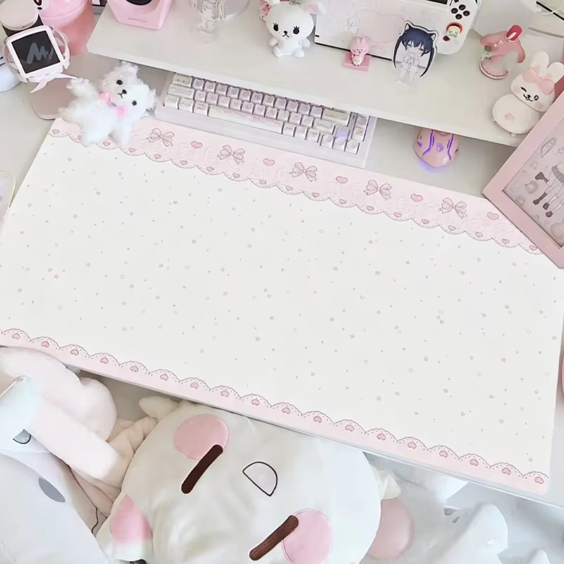 แผ่นรองเมาส์หนัง PU สีชมพูหวาน - Yellow Desk Setup บทวิจารณ์และราคา