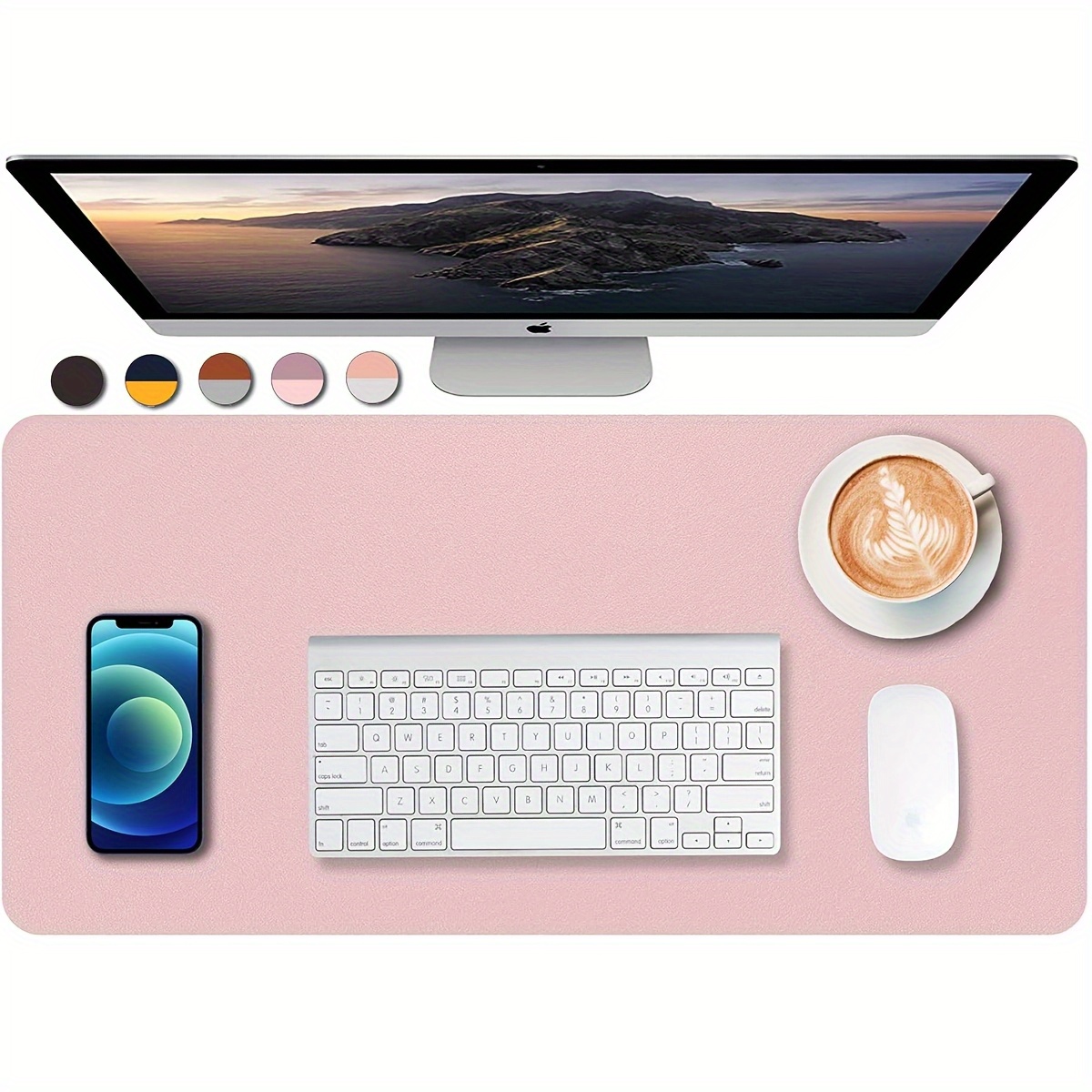 แผ่นรองโต๊ะหนังเทียมกันน้ำขนาด - Yellow Desk Setup บทวิจารณ์และราคา