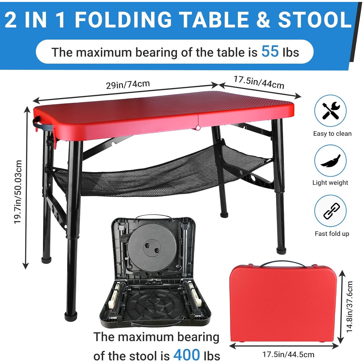 ชุดโต๊ะและสตูลพับแบบพับเก็บได้ - Desk Setup Maker บทวิจารณ์และราคา