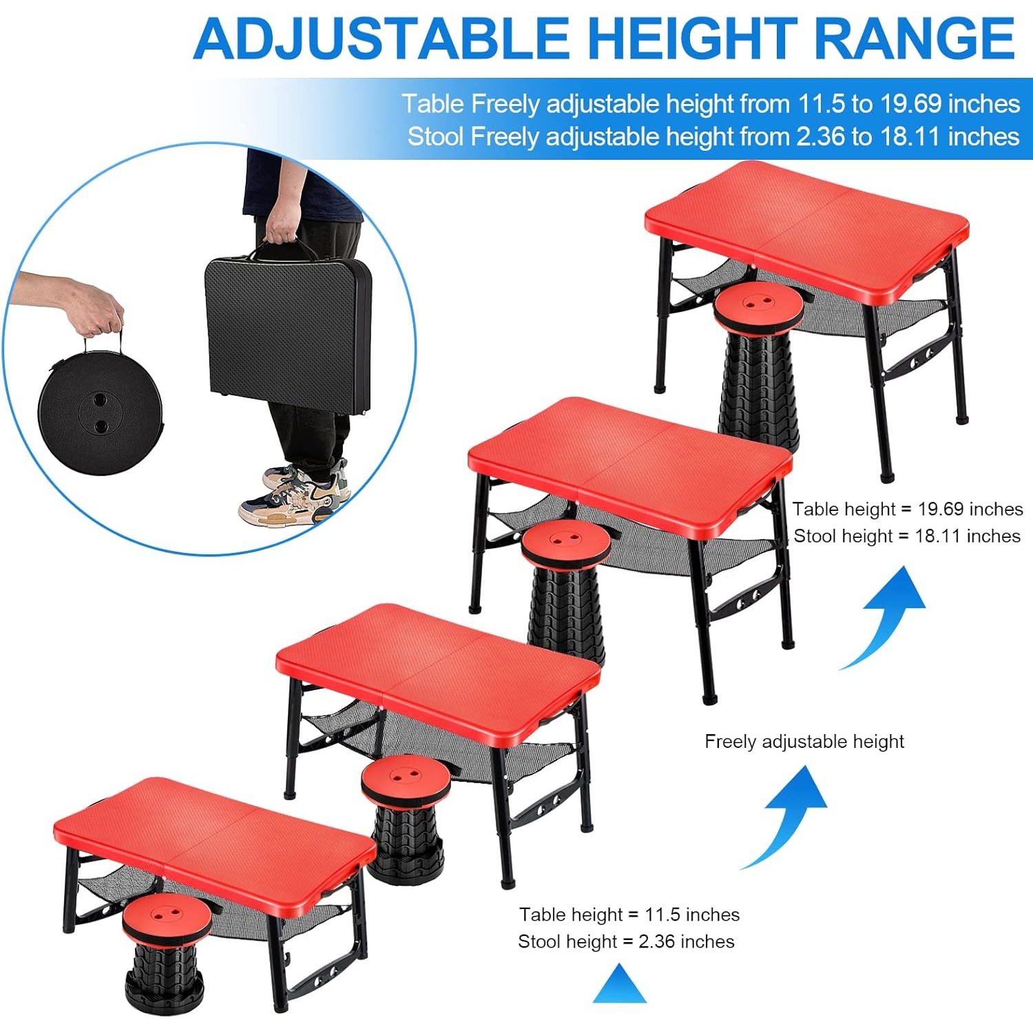 ชุดโต๊ะและสตูลพับแบบพับเก็บได้ - Desk Setup Maker บทวิจารณ์และราคา