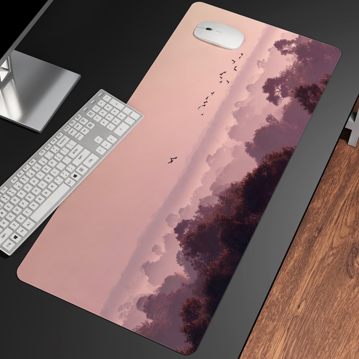แผ่นรองเมาส์สีชมพูและสีม่วงในฝ - Your Desk Setup บทวิจารณ์และราคา